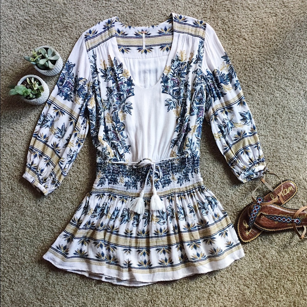 Free People | Tunic Bohemian Patterned Mini Dress